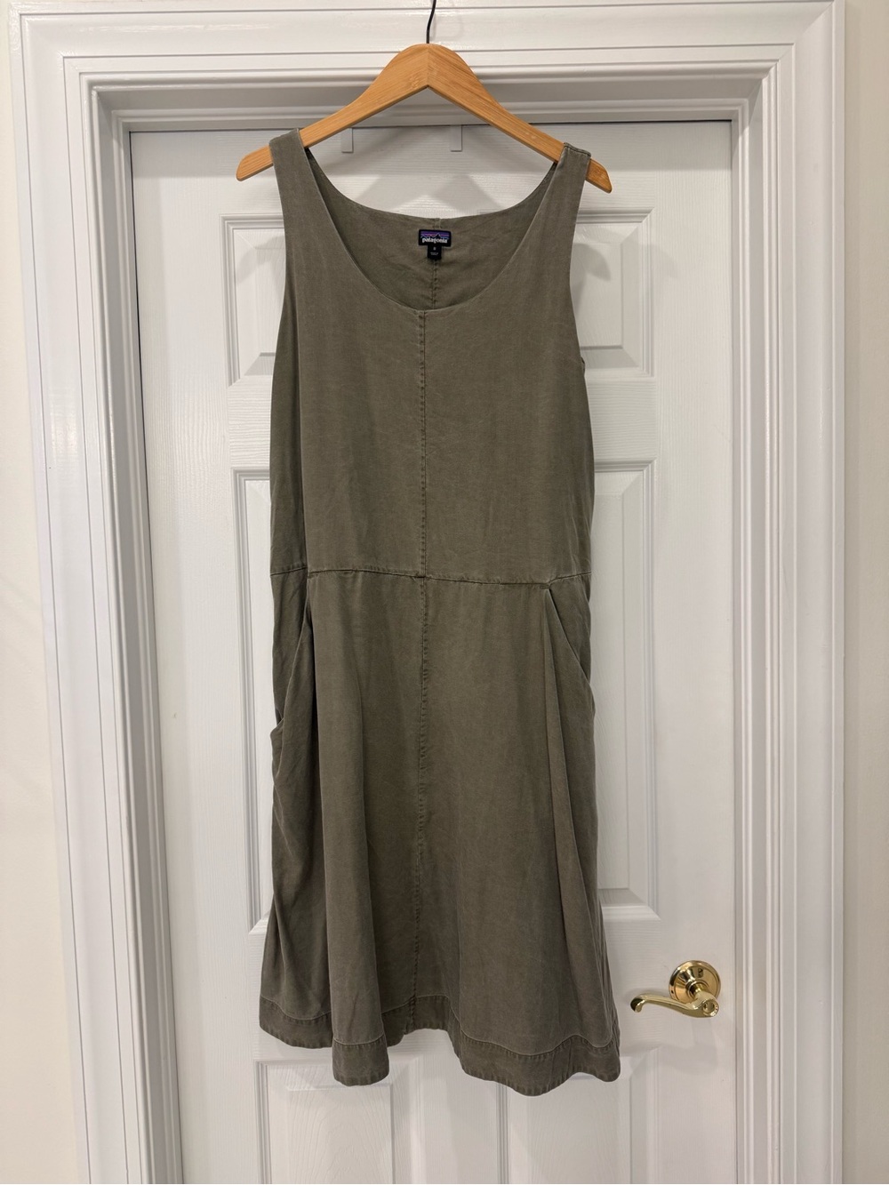 Patagonia Olive Tank Dress with Center Seam